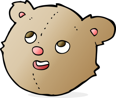 Bir insan tarafından çizilmiş oyuncak ayı kafası.