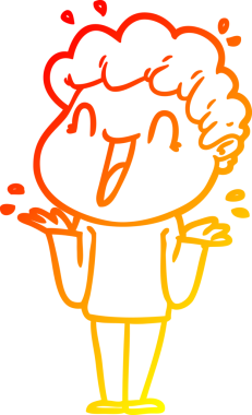 Bir insan tarafından çizilmiş mutlu bir adamın çizgi çizimi.