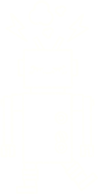 Bir insan tarafından çizilen robot tebeşiri.