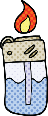 Bir insan tarafından çizilmiş çizgi roman tarzı bir çakmak.