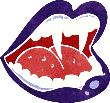 Bir insan tarafından çizilmiş vampir ağzı.