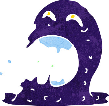 Bir insan tarafından çizilmiş iğrenç bir hayalet.