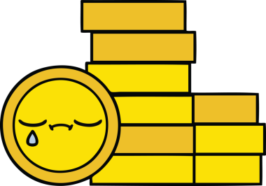 Bir insan tarafından çizilmiş sevimli bozuk para karikatürü.