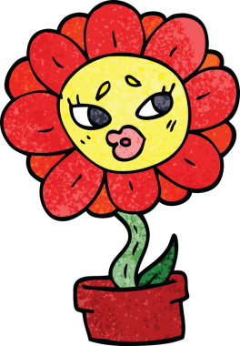 Bir insan tarafından çizilmiş karalama saksısı.