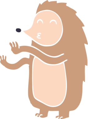 Bir insan tarafından çizilmiş mutlu kirpi çizimi.