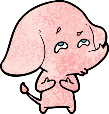 Bir insan tarafından çizilmiş karikatür fili