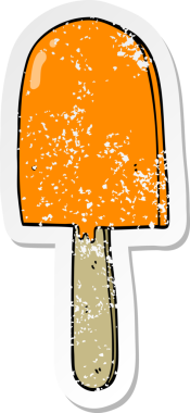 Bir insan tarafından çizilmiş bir lolipopun sıkıntılı çıkartması.