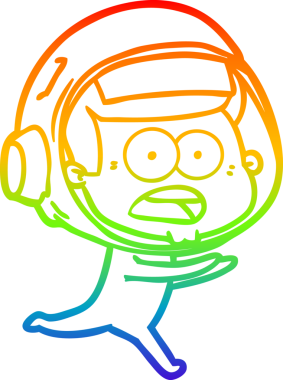 gökkuşağı gradyan çizgi çizimi bir insan tarafından çizilmiş astronot şaşırttı