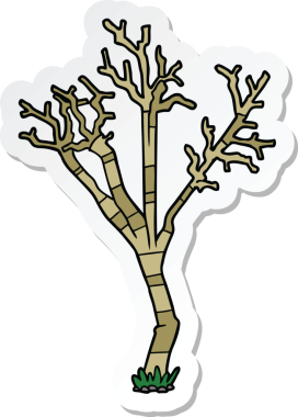 Bir insan tarafından çizilmiş bir kış ağacının çıkartması.