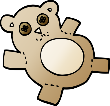 Bir insan tarafından çizilmiş vektör gradyan çizim oyuncak ayısı.