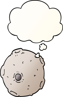 Düşünce baloncuğu olan çizgi film uydusu bir insan tarafından çizilmiş.