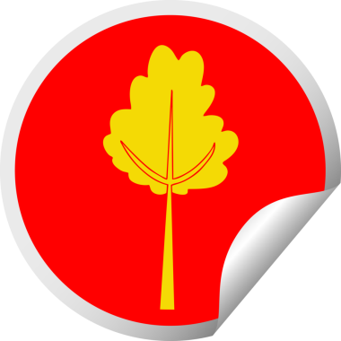 Bir insan tarafından çizilmiş dairesel soyulmuş tuhaf çizgi film ağacı.