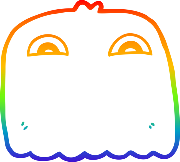 Bir insan tarafından çizilmiş bir çizgi film hayaletinin çizimi.