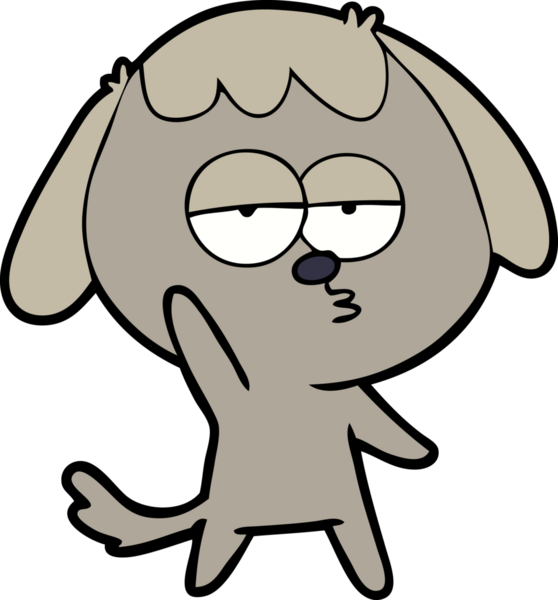 Bir insan tarafından çizilmiş, sıkılmış bir köpek.