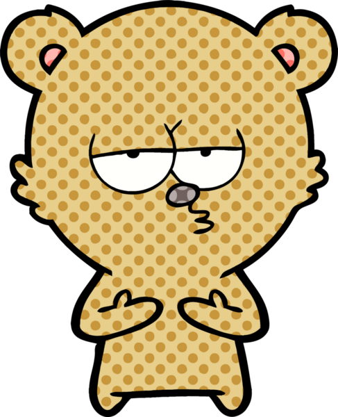 Bir insan tarafından çizilmiş sıkılmış ayı çizgi filmi