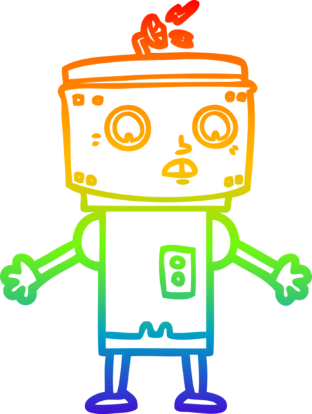 gökkuşağı gradyan çizgisi bir insan tarafından çizilmiş robot çizgi