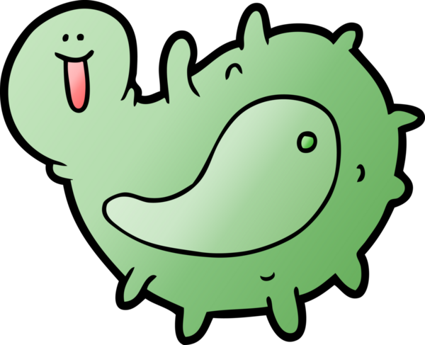 Bir insan tarafından çizilmiş karikatür mikrobu.