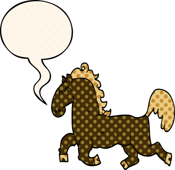 Bir insan tarafından çizilmiş çizgi roman tarzında konuşma balonu olan çizgi film aygırı.