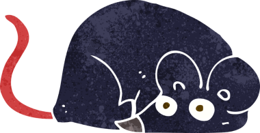 bir insan tarafından çizilmiş beyaz fare çizgi filmi