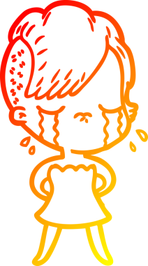 Bir insan tarafından çizilmiş, ağlayan bir çizgi film çizimi.