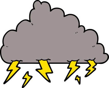 bir insan tarafından çizilmiş bir gökgürültüsü bulutu