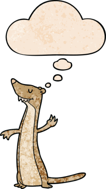 bir insan tarafından çizilmiş grunge desenli düşünce baloncuğu olan karikatür gelinciği.