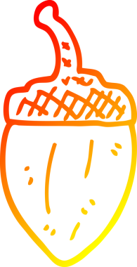 Bir insan tarafından çizilmiş bir palamutun sıcak çizgi çizimi