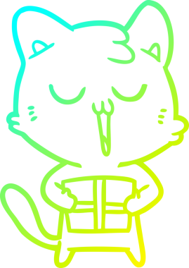 Bir insan tarafından çizilmiş bir çizgi film kedisi çizimi.