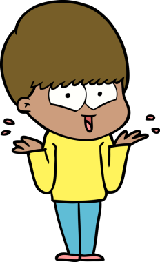 Bir insan tarafından çizilmiş mutlu çocuk çizgi filmi.