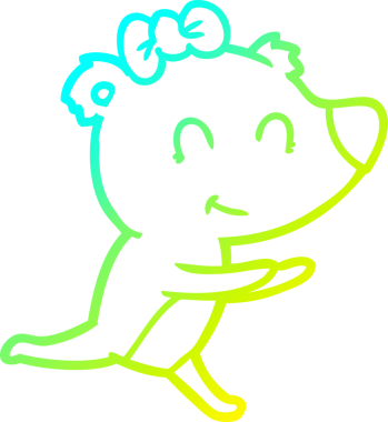 Bir insan tarafından çizilmiş, koşan dişi ayının soğuk çizgi çizgisi.