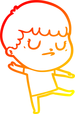 Bir insan tarafından çizilen huysuz bir çocuğun sıcak çizgi çizimi.