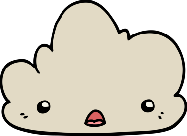 Bir insan tarafından çizilmiş sevimli karikatür bulutu