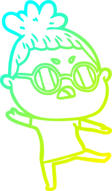 Bir insan tarafından çizilmiş bir çizgi filmin soğuk gradyan çizimi.