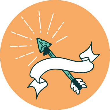 Bir insan tarafından çizilmiş eski çakmaktaşı ucu okunun simgesi