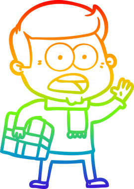 gökkuşağı gradyanı çizimi bir insan tarafından çizilmiş şok bir adam