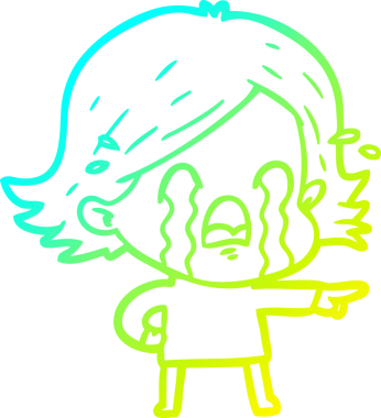 Bir insan tarafından çizilmiş ağlayan bir karikatür çizimi.