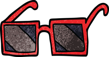 bir insan tarafından çizilmiş karikatür kare güneş gözlüğü.