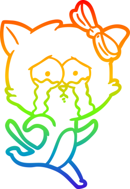 gökkuşağı gradyanı çizimi bir insan tarafından çizilmiş çizgi film kedisi