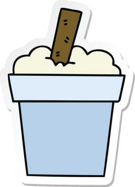 Bir insan tarafından çizilmiş garip bir el çıkartması.