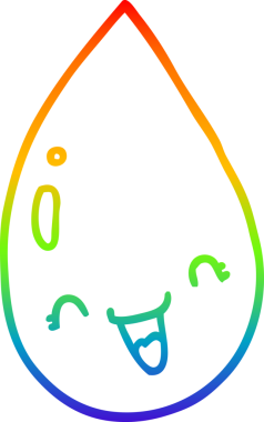 gökkuşağı gradyan çizgi çizimi bir insan tarafından çizilmiş bir yağmur damlası