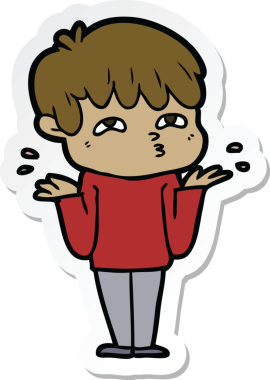 Bir insan tarafından çizilmiş bir karikatürcünün çıkartması.