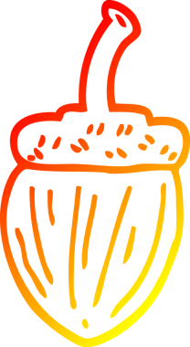 Bir insan tarafından çizilmiş bir palamutun sıcak çizgi çizimi