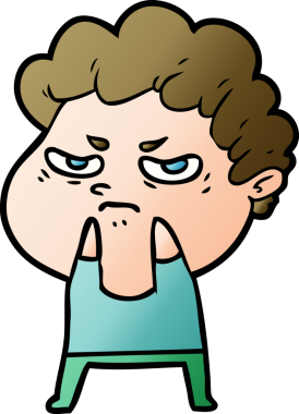 Bir insan tarafından çizilmiş kızgın bir adam.