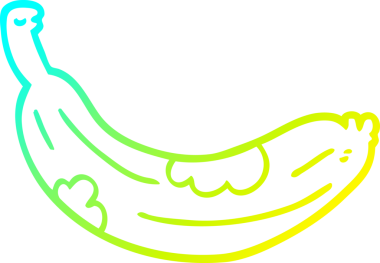 Bir insan tarafından çizilmiş çürümüş bir muzun soğuk gradyan çizimi