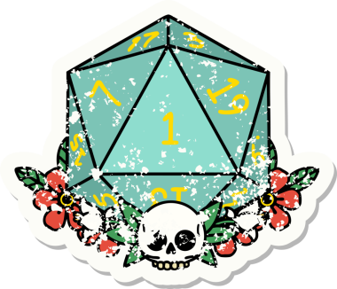 Doğal bir zarın grunge sticker 'ı bir insan tarafından çizilmiş çiçek elementleriyle yuvarlanıyor.