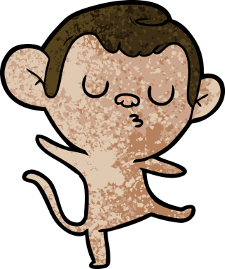 Bir insan tarafından çizilmiş çizgi maymun.