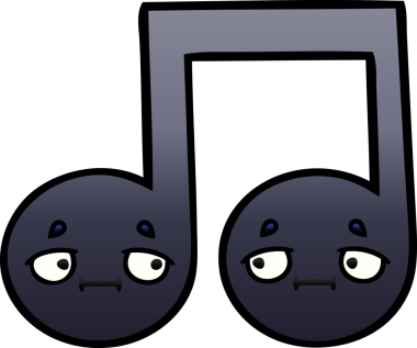 Bir insan tarafından çizilmiş bir notanın gölgelenmiş karikatürü