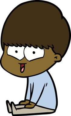 Bir insan tarafından çizilmiş mutlu çocuk çizgi filmi.