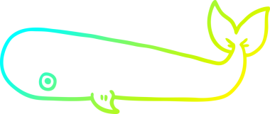 Bir insan tarafından çizilmiş karikatür balinası çizimi.