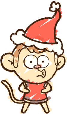 Bir insan tarafından çizilen Noel Maymun Tebeşiri